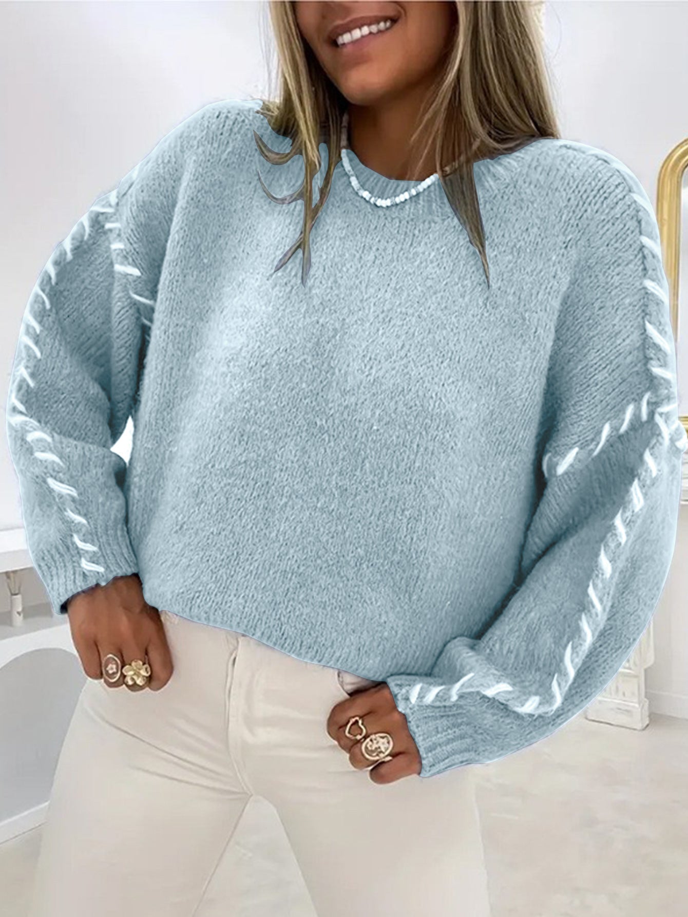 Pull en tricot à manches longues